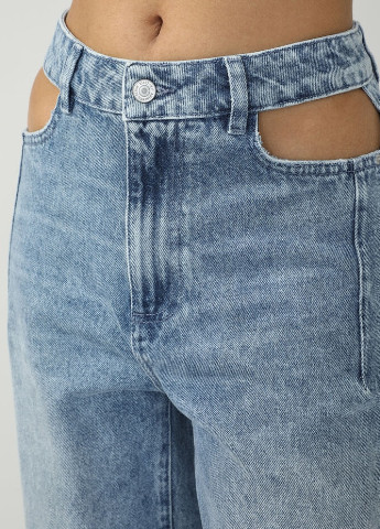 Голубые демисезонные джинсы Long trousers-Large / bas Г©troit-Mounted belt / hi Pimkie