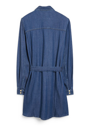 Синя джинсова, кежуал сукня сукня-сорочка C&A однотонна