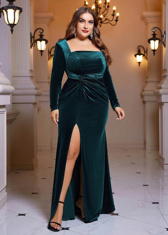 Морской волны вечернее, праздничный платье годе SHEIN однотонное