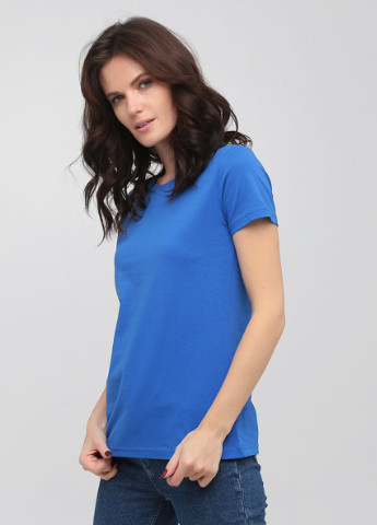 Синяя всесезон футболка женская с круглым воротником Stedman