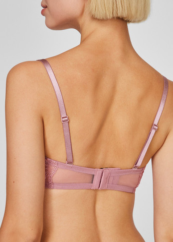 Розовый балконет бюстгальтер Calvin Klein без косточек полиамид