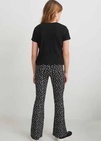 Черные кэжуал демисезонные клеш брюки C&A