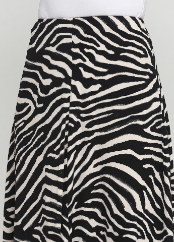 Черно-белая кэжуал с анималистичным узором юбка H&M макси