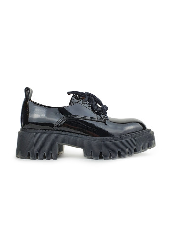 Туфлі жіночі на тракторній підошві чорні лакові Brocoli (247004197)