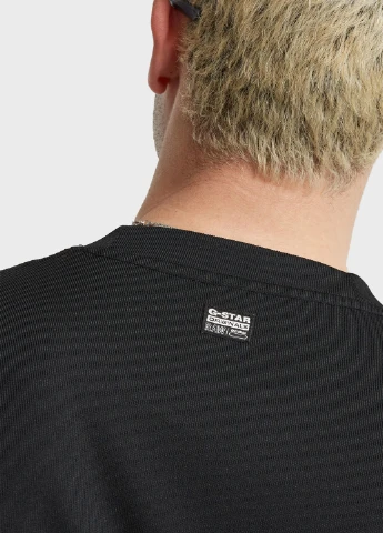 Лонгслів G-Star Raw логотип чорний спортивні, кежуали поліестер