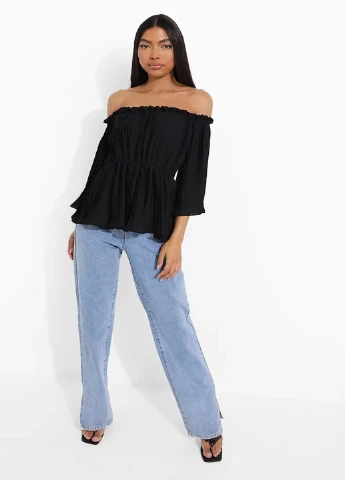 Чёрная блуза Boohoo
