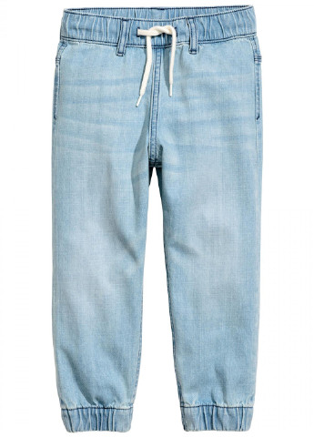 Голубые джинсовые демисезонные джоггеры брюки H&M