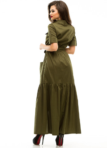 Оливкова (хакі) кежуал сукня Lady Style однотонна