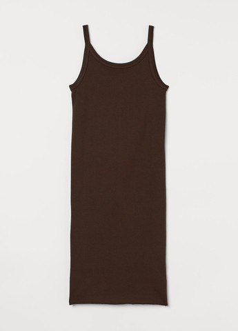 Темно-коричневое кэжуал платье платье-майка H&M однотонное