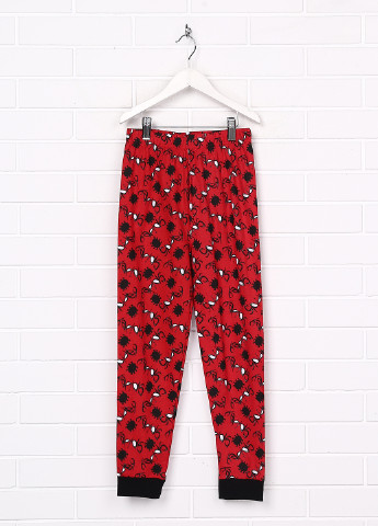 Красные домашние демисезонные брюки прямые Primark