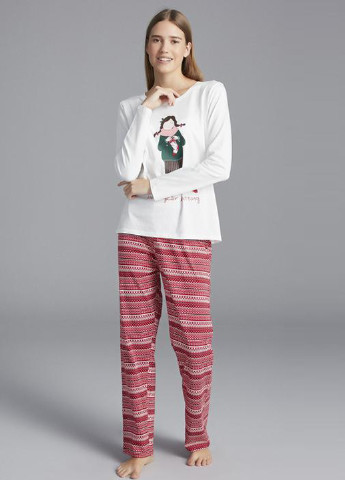 Красная всесезон пижама (лонгслив, брюки) лонгслив + брюки Penti