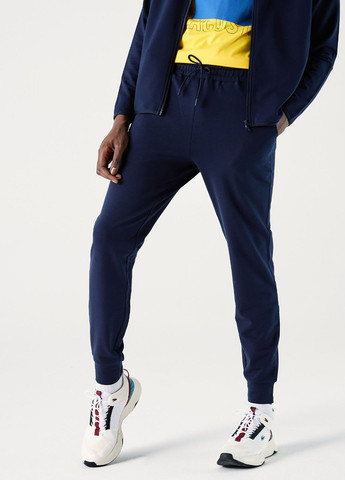 Темно-синие спортивные, кэжуал демисезонные джоггеры брюки Lacoste