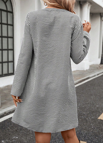Черно-белое кэжуал платье SHEIN в клетку