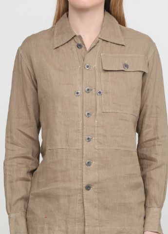 Светло-коричневая кэжуал рубашка однотонная Ralph Lauren