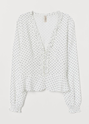 Белая демисезонная блуза с баской H&M