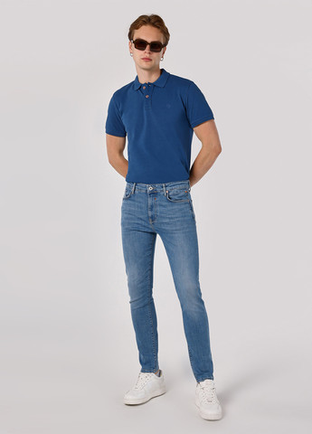 Синие демисезонные зауженные джинсы Colin's
