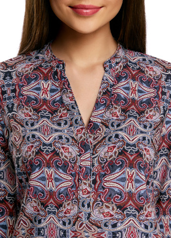 Комбинированная демисезонная блуза Oodji