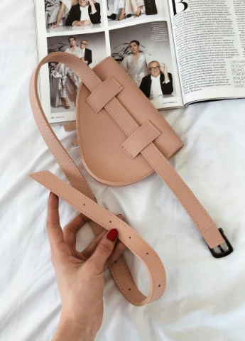 Поясна saddle bag на кнопках і ремінці, Пудра (2387) Ромашка Поясная (224146888)