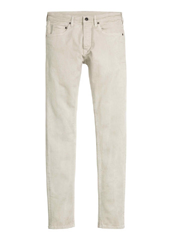 Молочные демисезонные зауженные джинсы H&M