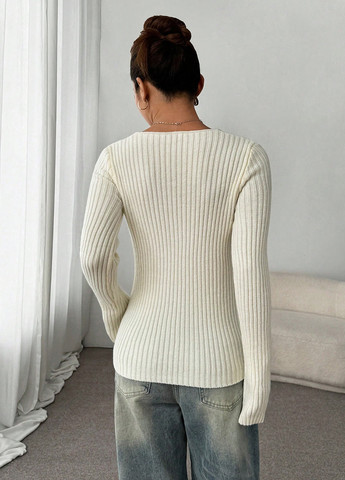 Кремовий демісезонний пуловер пуловер SHEIN