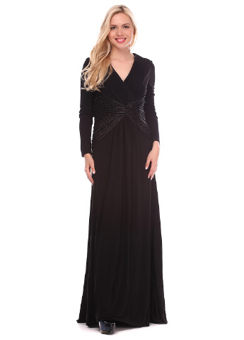 Черное вечернее платье Vera Mont однотонное