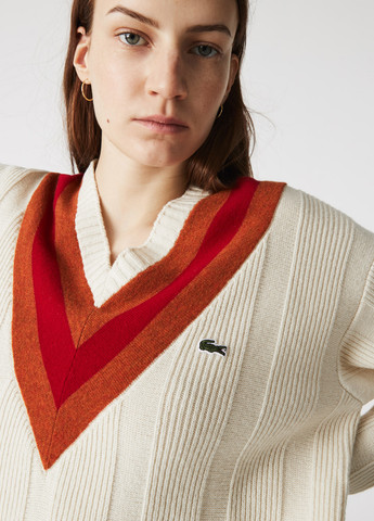 Светло-бежевый демисезонный пуловер пуловер Lacoste