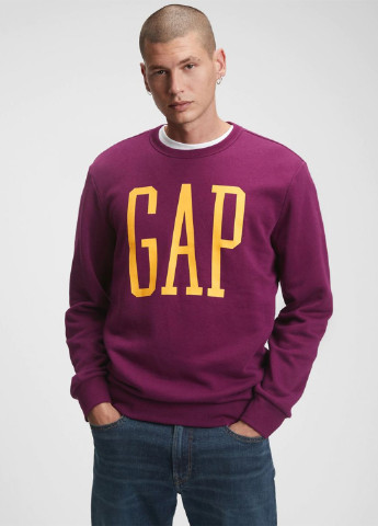 Gap свитшот логотип бордовый кэжуал хлопок, футер