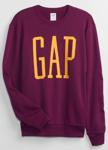 Gap свитшот логотип бордовый кэжуал хлопок, футер