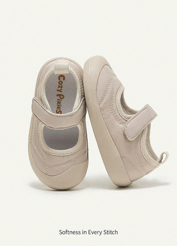 Светло-бежевые туфли на липучке SHEIN