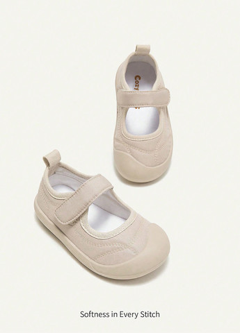 Светло-бежевые туфли на липучке SHEIN