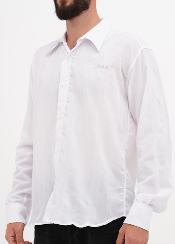 Белая кэжуал рубашка однотонная No Brand