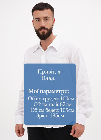 Белая кэжуал рубашка однотонная No Brand