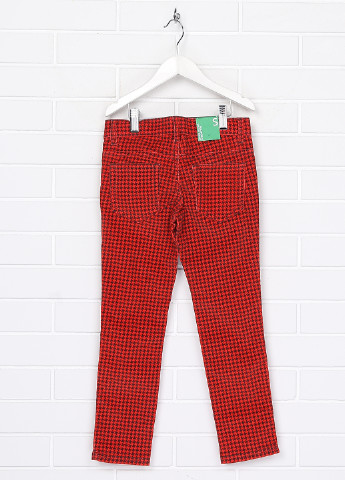 Красные кэжуал демисезонные зауженные брюки United Colors of Benetton