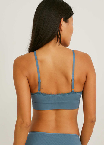 Серо-голубой топ бюстгальтер C&A без косточек полиамид