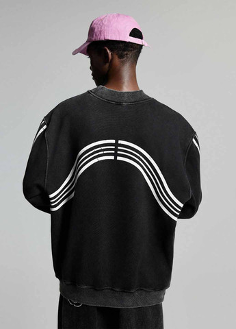 Чорний світшот SHEIN напис без декору (367005873)