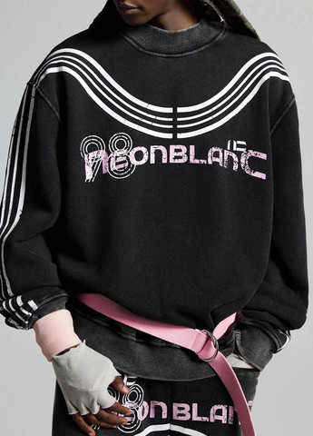 Чорний світшот SHEIN напис без декору (367005873)