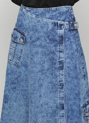 Синяя джинсовая варенка юбка Sellin на запах, а-силуэта (трапеция)