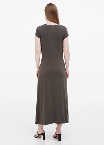 Оливковое (хаки) кэжуал платье Garnet Hill однотонное