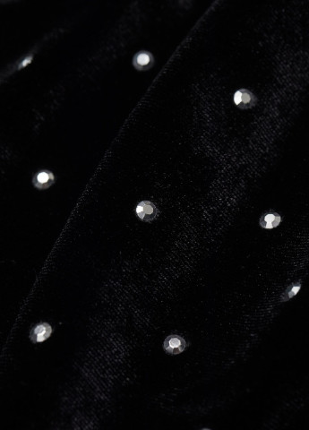 Черное вечернее платье велюр H&M однотонное