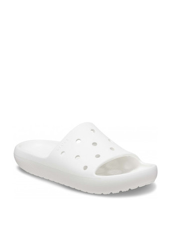 Белые шлепанцы Crocs с перфорацией