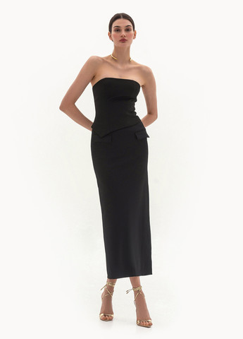 Черная кэжуал однотонная юбка BGL карандаш