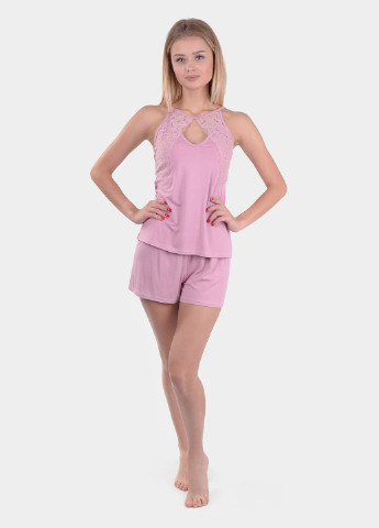 Розовая всесезон пижама (майка, шорты) майка + шорты NEL