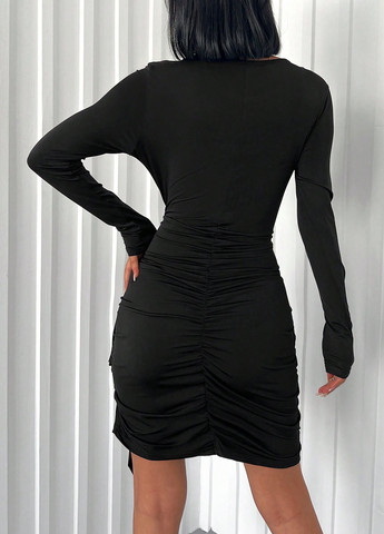 Черное кэжуал платье футляр SHEIN однотонное