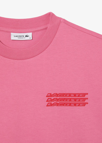 Розовая летняя футболка Lacoste