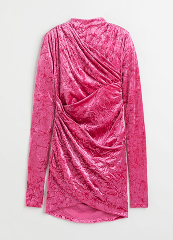 Рожева коктейльна сукня силуетна H&M однотонна