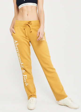 Желтые спортивные демисезонные брюки Abercrombie & Fitch