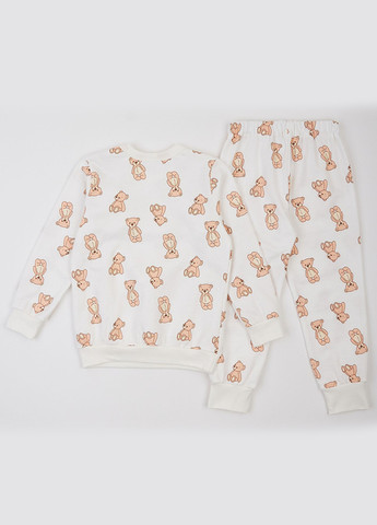 Молочная зимняя пижама (свитшот, брюки) Ляля