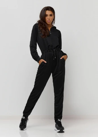 Комбінезон Bona Fide Jumpsuit комбінезон-брюки однотонний чорний спортивний поліестер