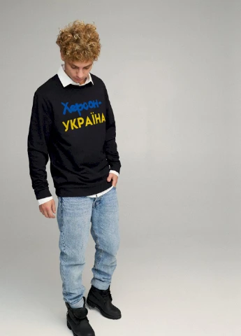 Чорний свитшот мужской oversize /no flis/ YAPPI малюнок (254557647)