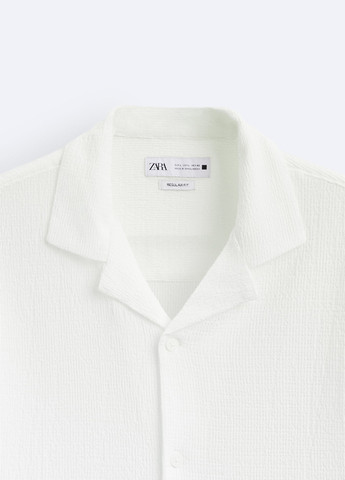 Белая кэжуал, классическая рубашка однотонная Zara